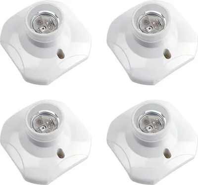 Produktbild von E27-Schraubfassung für Deckenleuchten, 220–240 V Wechselstrom, LED-Lampenfassung, E27-Sockel für Deckenleuchten, 4er-Pack