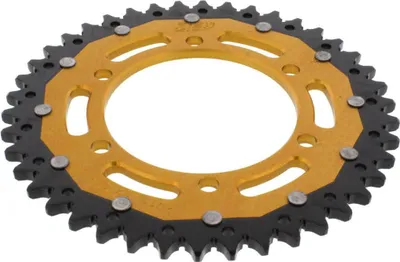 Imagen del producto de Piñón doble de 42 dientes, color dorado y , para cadena de 525, compatible con Triumph