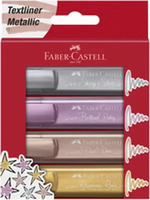 Image de Faber-Castell 154640 Surligneur TEXTLINER Metallic étui de 4 pièces