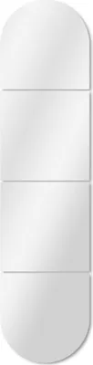 A product image of a set of four acrylic mirror panels arranged vertically.