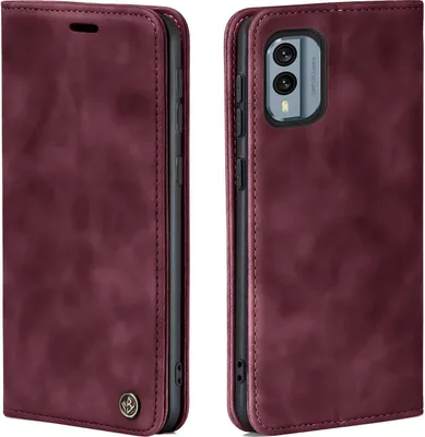 Produktbild von Handy Hülle für Nokia X30 5G Klapphülle Bookcase Flip Cover Handy Tasche Etui Farbe: Weinrot