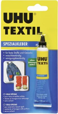 Produktbild von UHU Spezialkleber TEXTIL, lösemittelfrei, 20 g in der Tube