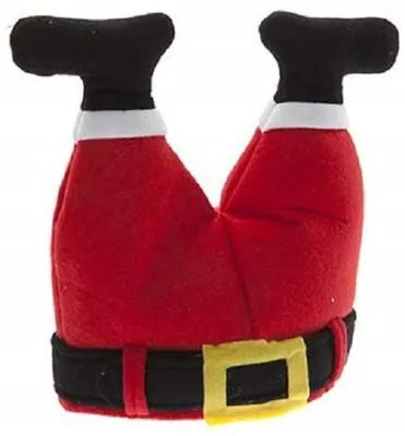 Weihnachtsmütze mit Weihnachtsmannbeinen, bis 58 cm, Multicolor