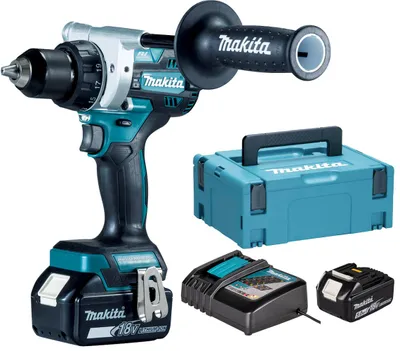 Image de Perceuse-visseuse 18V + 2 batteries 5Ah + chargeur rapide + coffret MAKPAC - MAKITA - DDF486RTJ