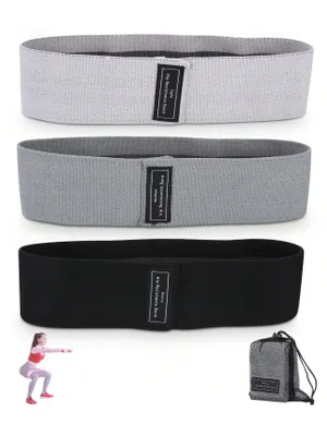 Produktbild von Bein- und Po-Widerstandsbänder 3er-Set Fitness Trainingslevel 3 Stoff-Widerstandsbänder für Gymnastik und Heimtraining