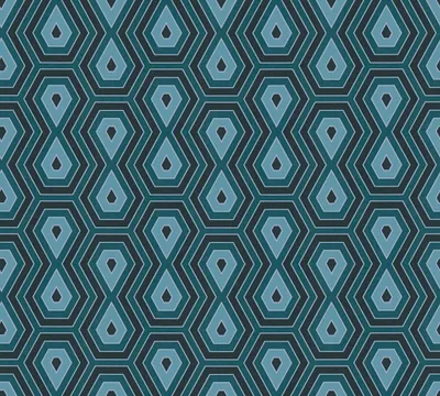 Produktbild von Architects Paper Retrotapete Jungle Chic geometrische Tapete Vliestapete blau schwarz 10,05 m x 0,53 m