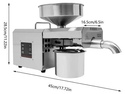 Produktbild von Ölpresse - Elektrische Ölpressmaschine - 610 W 220 V - Digitale Temperatursteuerung - 40–240°C Kalt-/Heißpressen - 3–5 kg/h - Edelstahl - Für Erdnüsse & Samen