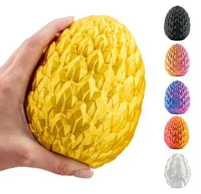 Image de Œuf Décoratif 3D 12 cm – pièce fantasy de collection et déco | œuf de dragon – Doré