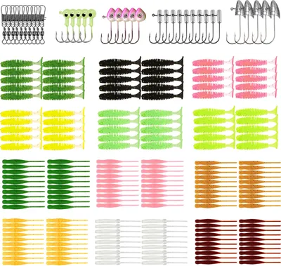 Produktbild von 216-teiliges Angelkoeder-Set, Angelkoeder, Koeder, Fasswirbel, Jig-Haken, Tackle-Set