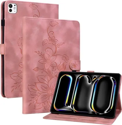 Produktbild von iPad Pro 11 (2024/2025) Hülle - Coverup Lily Flower Klapphülle - Rosa