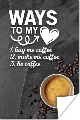 Produktbild von MuchoWow® Poster Wege zu meinem Herzen - Zitate - Sprichwörter - Kaffee 20x30 cm - Papierdruck