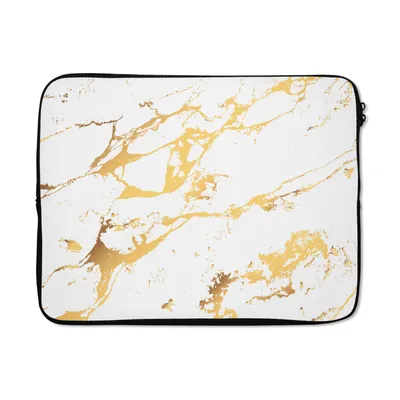 Produktbild von MuchoWow® Laptop Hülle 15 Zoll Marmor - Weiß - Gold - Luxus Laptoptasche - Laptoptasche - Sleeve - Rundum-Schutz