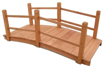 Obrázok produktu pre Most do záhrady, vyrobený z odolného dreva, klasický oblúkový dizajn, hnedý