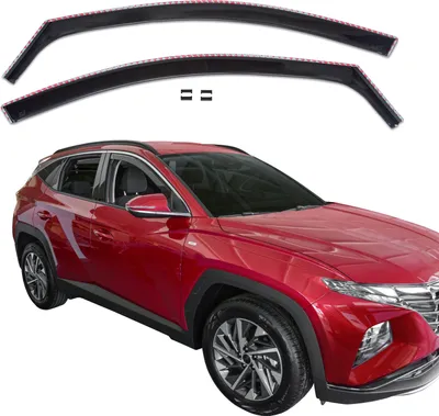 Produktbild von J&J AUTOMOTIVE | GP Windabweiser Für Hyundai Tucson Ab 2021 5 Dvier, 2tlg, GP Regenabweiser, Schwarz, Getönt, Aerodynamisch, Einfache Montage, Befeistigung mit Clips