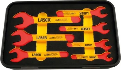 Produktbild von LASER TOOLS Ratschen-Ringgabelschlüsselsatz 6048 Chrom-Vanadium-Stahl