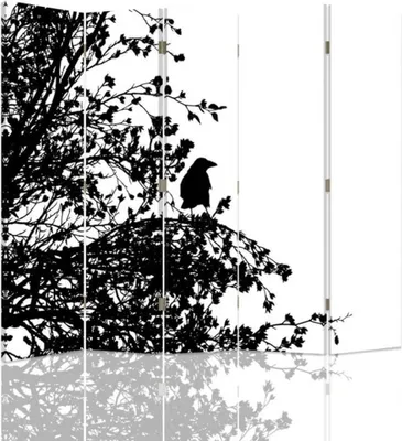 Produktbild von Paravent - Raumteiler Forest Silhouette - Dekorativer Raumtrenner cm. 180x170 (5 x)