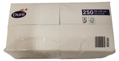 Produktbild von Duni Servietten weiß 33x33 cm 3lagig 250 Stück Serviettengröße