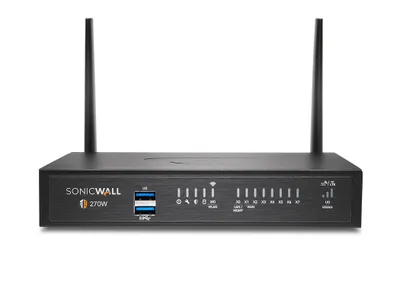 Immagine prodotto di SonicWALL TZ270W - 2000 Mbps - 750 Mbps - 1000 Mbps - TCP/IP - UDP - ICMP - HTTP - HTTPS - IPSec - ISAKMP/IKE - SNMP - DHCP - PPPoE - L2TP - PPTP - RADIUS - Cablato e wireless - 1000 Mbps