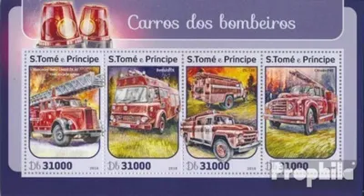 Produktbild von Briefmarken Sao Tome e Principe 2016 Mi 6891-6894 Kleinbogen (kompl. Ausgabe) postfrisch Feuerwehrauto