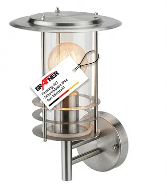 Produktbild von Grafner Wandlampe Edelstahl E27 IP44 Wand Außenleuchte, für außen und innen Wandleuchte Lampe Außen Hoflampe