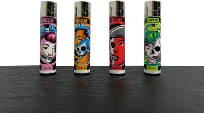 Produktbild von Clipper Feuerzeuge 4er Set: Skulls #16