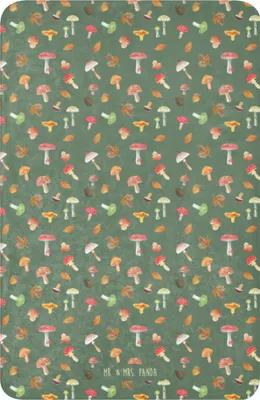 Produktbild von Mr. & Mrs. Panda Kuscheldecke Pilz Wald 100 x 150 cm - Grün - Geschenk, Wohndecke, Tagesdecke, Pilze, Muster, Decke, Plaid, Laub, Heimdecke
