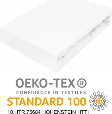 Produktbild von Spannbettlaken 90x160cm WEIß Jersey Spannbetttuch 100% BAUMWOLLE Bettlaken Laken