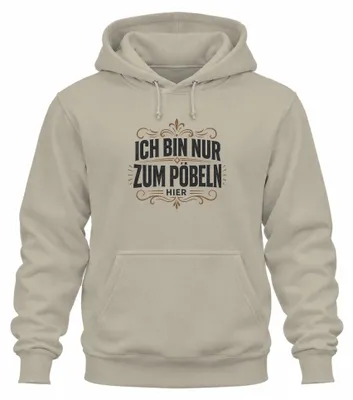Imagen del producto de Sudadera con capucha, diseño: "Solo estoy aquí para molestar", estilo sarcástico, color natural, talla 3XL