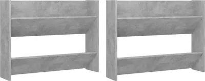 Produktbild von Wand-Schuhschränke 2 Stk. Betongrau 80x18x60 cm Holzwerkstoff