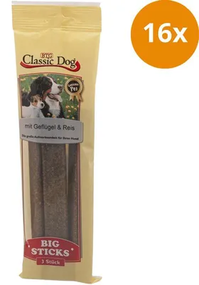 Produktbild von BTG Classic Dog Classic Snack Big Sticks Geflügel & Reis 3er Pack, Snacks, Hund, Adult, Geflügel, Reis, 310 g