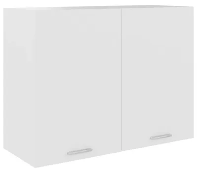 Zdjęcie produktu dla Szafka łazienkowa wisząca z 2 półkami, biała, wymiary: 80 x 31 x 60 cm, wykonana z płyty wiórowej