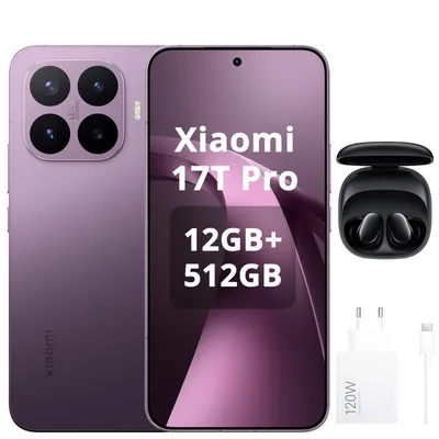 Obrázok produktu pre Xiaomi 17T Pro 5G 12+512GB, smartfón, farba tmavo fialová, operačný systém Android 16, s nabíjacím setom Xiaomi 120W HyperCharge (konektor typu A) a slúchadlami