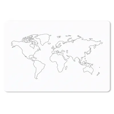 Produktbild von MuchoWow® Mauspad Mousepad Weltkarte - Einfach - Schwarz - Weiß 27x18 cm - Mousepads - Maus Mat - Pad - Mausunterlage - Büroartikel - Desk Matten