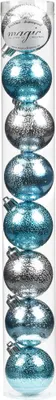 Produktbild von Weihnachtskugeln Metallic Muster Kunststoff 6cm, 8 Stück, Farbe:rot - orange