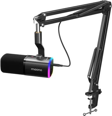 Produktbild von MAONO PD100XS Dynamisches USB/XLR Gaming Mikrofon mit RGB, Rauschunterdrückung, Gain-Regler, Stummschaltung, PC/PS4/PS5, Streaming & Podcast