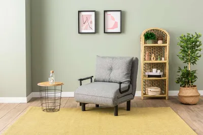 Produktbild von Hanah Home, Sento Single - Light Grey, 1-Sitzer-Schlafsofa, Hellgrau, 100% POLYESTER, 75 x 50 x 75 cm