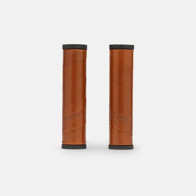 Image de Grips et Bar-ends Brooks BLG8LL0A07203 - Willow Leather Grip (130+130mm) - Honey