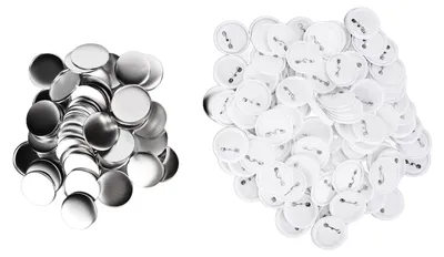 Knopfabzeichen-Set 100 Stück, DIY-Anstecker, 58 mm, rund