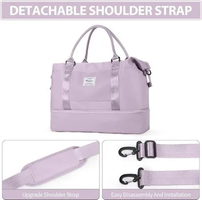 Produktbild von Famanu Reisetasche große Sporttasche mit separatem Schuhfach - Lichtviolett