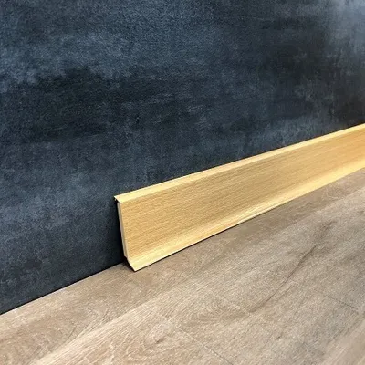 Produktbild von Sockelleiste Kunststoff 12.8 x 60 x 2500 mm Grau PVC Hartschaum Durchgefärbte Weichlippe by PROVISTON 2.5 Meter | 1 Stück