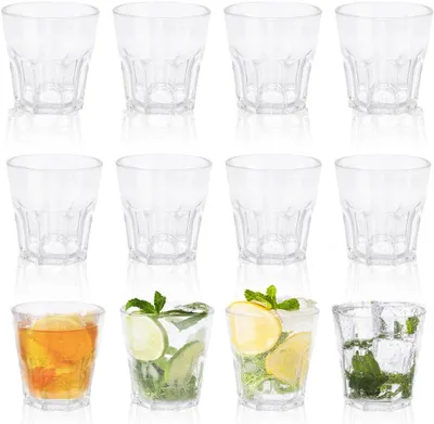 Image de Gobelets en plastique transparent, 260 ml, lot de 12, empilables, pour la cuisine