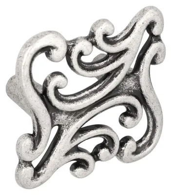 Image de Bouton pour meubles en zamac Entraxe 32mm Vieil argent brillant