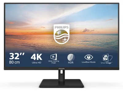 Obrázok produktu pre Philips 1000 series 32E1N1800LA/00, 80 cm (31.5"), 3840 x 2160 px, 4K Ultra HD, LCD, 4 ms, Čierna