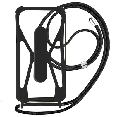 Image de Avizar, coque universelle pour téléphone avec support + chaîne universelle pour téléphone, 80 cm, noire