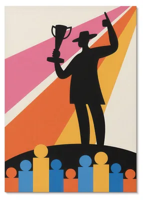 Produktbild von POSTER - 29x42 cm (A3) - Abece - Trophäensilhouette, leuchtende Farben, Dynamik - Wandbild für Wohnzimmer Schlafzimmer & Flur, Modernes Poster Wanddeko, Ungerahmt