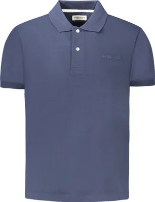 Image de Polo bleu pour homme avec broderie et logo – manches courtes, 2 boutons