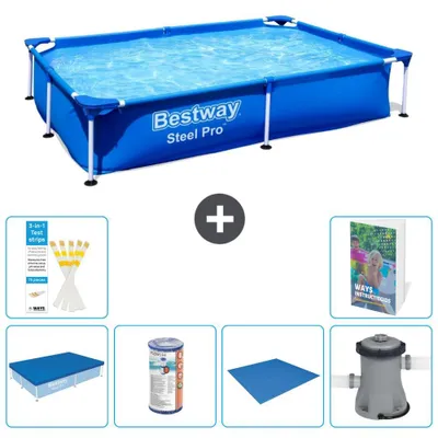 Zdjęcie produktu dla Bestway Steel Pro, prostokątny basen - 221x150x43 cm - 5-częściowy, model S167