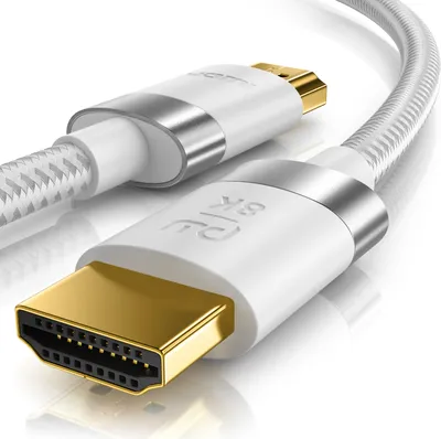 Produktbild von Primewire - 5m High Speed 8K HDMI Kabel 2.1 mit Ethernet ARC 3D 4K Ultra HD 7680x4320 @ 120 Hz PS4 360 TV OLED PC Laptop Beamer Monitor - Weiß/Silber