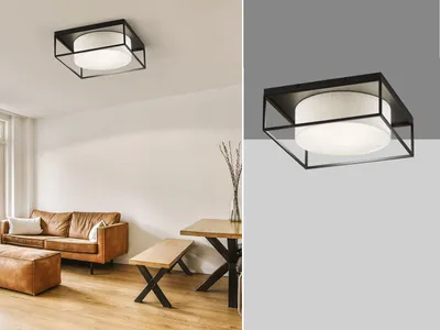 Produktbild von Honsel Deckenlampe Carre Sandfarben 60x60cm
