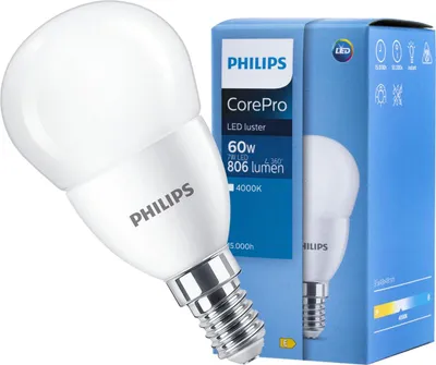 Produktbild von Philips Corepro Lustre ND 7-60W E14 840 P48 FR LED-Tropfen, Sockel E14, 7 Watt, Neutralweiß, 4000 K,  7kWh/1000h